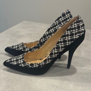 Signature Black and White Tweed Heels